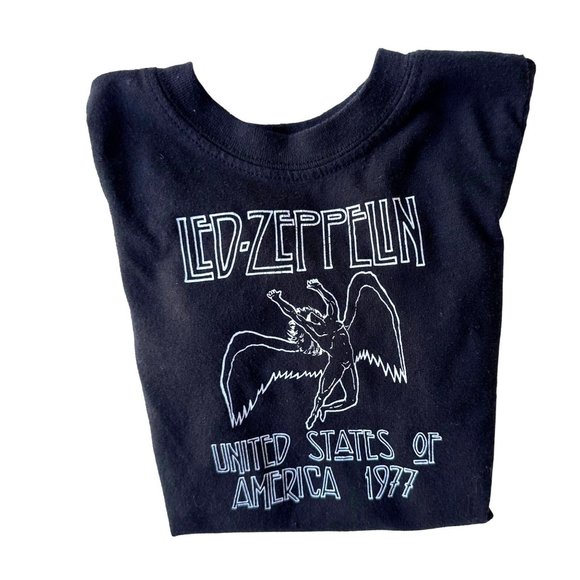 NWOT Led Zeppelin T Shirt  18M Months Black United States America 1977 T… - Picture 3 of 11